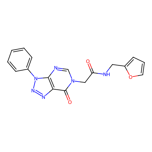 N-(furan-2-ylmethyl)-2-(7-oxo-3-phenyltriazolo[4,5-d]pyrimidin-6-yl)acetamide structure