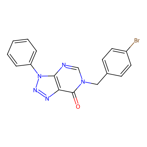 6-(4-bromobenzyl)-3-phenyl-3H-[1,2,3]triazolo[4,5-d]pyrimidin-7(6H)-one structure