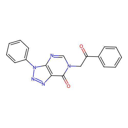 6-(2-oxo-2-phenylethyl)-3-phenyl-3H-[1,2,3]triazolo[4,5-d]pyrimidin-7(6H)-one structure