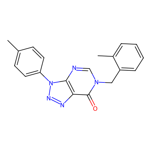 6-(2-methylbenzyl)-3-(p-tolyl)-3H-[1,2,3]triazolo[4,5-d]pyrimidin-7(6H)-one structure