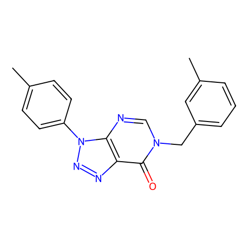 6-(3-methylbenzyl)-3-(p-tolyl)-3H-[1,2,3]triazolo[4,5-d]pyrimidin-7(6H)-one structure