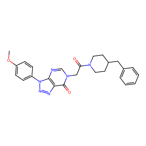 6-(2-(4-benzylpiperidin-1-yl)-2-oxoethyl)-3-(4-methoxyphenyl)-3H-[1,2,3]triazolo[4,5-d]pyrimidin-7(6H)-one structure