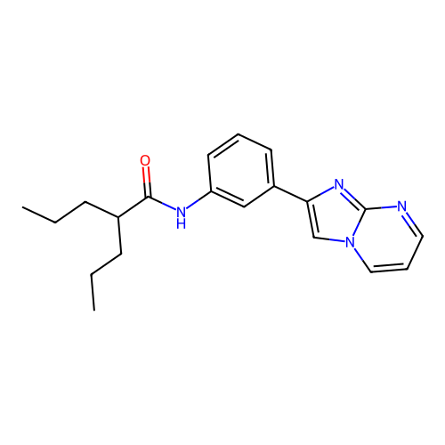 N-(3-(imidazo[1,2-a]pyrimidin-2-yl)phenyl)-2-propylpentanamide structure