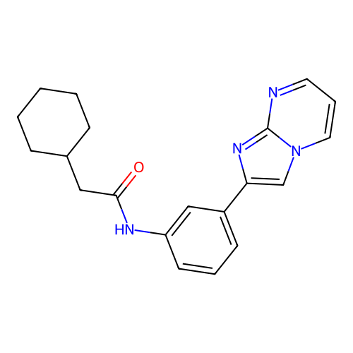 2-cyclohexyl-N-(3-imidazo[1,2-a]pyrimidin-2-ylphenyl)acetamide structure