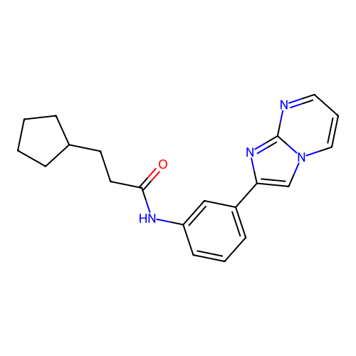 3-cyclopentyl-N-(3-(imidazo[1,2-a]pyrimidin-2-yl)phenyl)propanamide structure