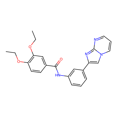 3,4-diethoxy-N-(3-{imidazo[1,2-a]pyrimidin-2-yl}phenyl)benzamide structure