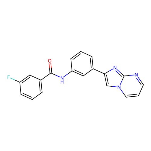 3-fluoro-N-(3-(imidazo[1,2-a]pyrimidin-2-yl)phenyl)benzamide structure