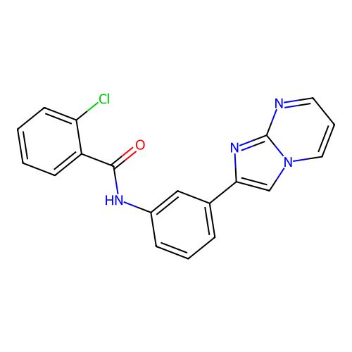 2-chloro-N-(3-(imidazo[1,2-a]pyrimidin-2-yl)phenyl)benzamide structure