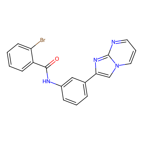 2-bromo-N-(3-(imidazo[1,2-a]pyrimidin-2-yl)phenyl)benzamide structure