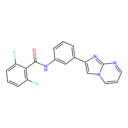 2,6-difluoro-N-(3-{imidazo[1,2-a]pyrimidin-2-yl}phenyl)benzamide structure