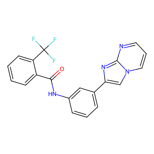 N-(3-(imidazo[1,2-a]pyrimidin-2-yl)phenyl)-2-(trifluoromethyl)benzamide structure