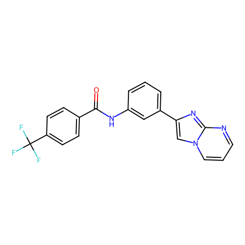 N-(3-{imidazo[1,2-a]pyrimidin-2-yl}phenyl)-4-(trifluoromethyl)benzamide structure