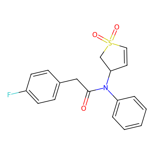 N-(1,1-dioxido-2,3-dihydrothien-3-yl)-2-(4-fluorophenyl)-N-phenylacetamide structure