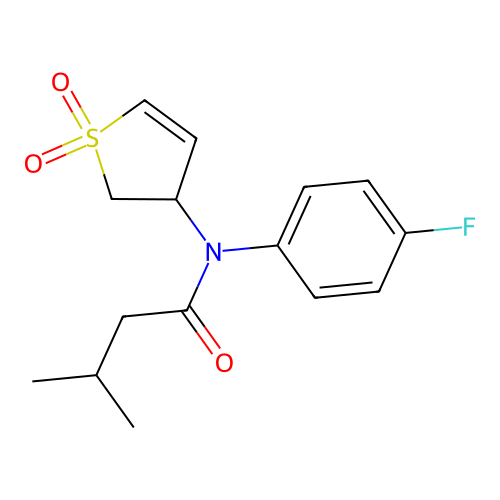 N-(1,1-dioxido-2,3-dihydrothiophen-3-yl)-N-(4-fluorophenyl)-3-methylbutanamide structure