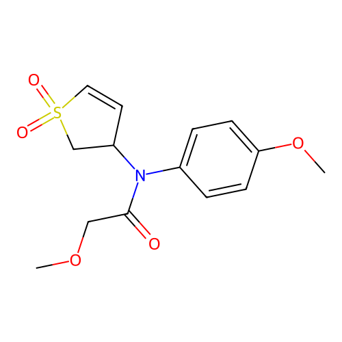 N-(1,1-dioxo-2,3-dihydrothiophen-3-yl)-2-methoxy-N-(4-methoxyphenyl)acetamide structure