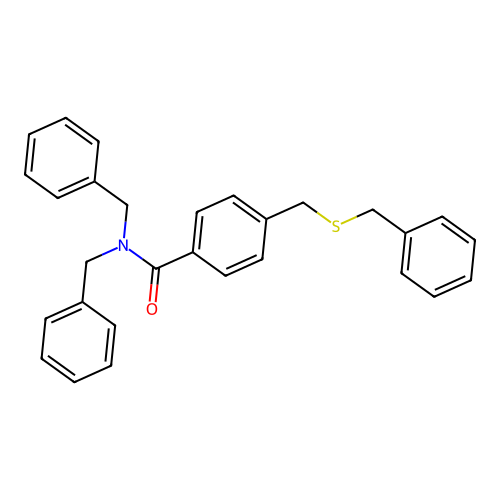 N,N-dibenzyl-4-(benzylsulfanylmethyl)benzamide structure
