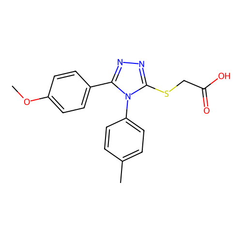 2-{[5-(4-methoxyphenyl)-4-(4-methylphenyl)-4H-1,2,4-triazol-3-yl]sulfanyl}acetic acid structure