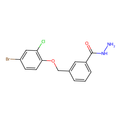 3-[(4-Bromo-2-chlorophenoxy)methyl]benzohydrazide structure