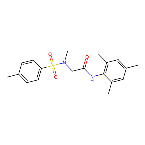 2-[methyl-(4-methylphenyl)sulfonylamino]-N-(2,4,6-trimethylphenyl)acetamide structure