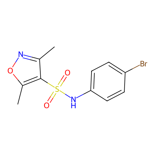 N-(4-bromophenyl)-3,5-dimethyl-1,2-oxazole-4-sulfonamide structure