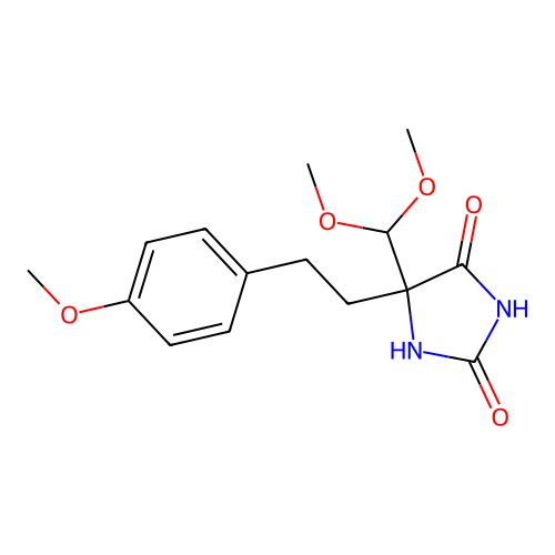 5-(Dimethoxymethyl)-5-[2-(4-methoxyphenyl)ethyl]imidazolidine-2,4-dione structure