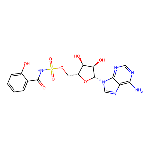 5'-O-((2-Hydroxybenzoyl)sulfamoyl)adenosine structure