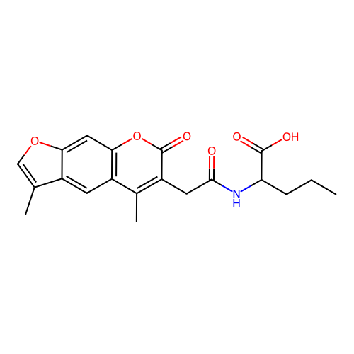 N-[(3,5-dimethyl-7-oxo-7H-furo[3,2-g]chromen-6-yl)acetyl]norvaline structure