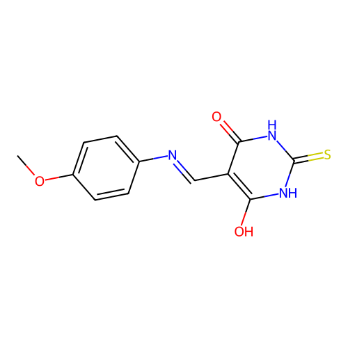 5-{[(4-Methoxyphenyl)amino]methylidene}-2-sulfanylidene-1,3-diazinane-4,6-dione structure