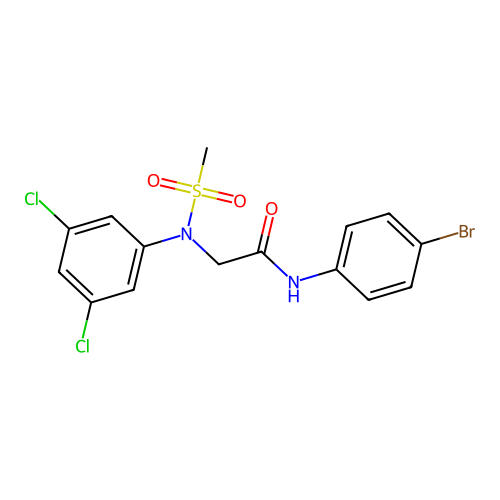 N-(4-bromophenyl)-2-(3,5-dichloro-N-methylsulfonylanilino)acetamide structure