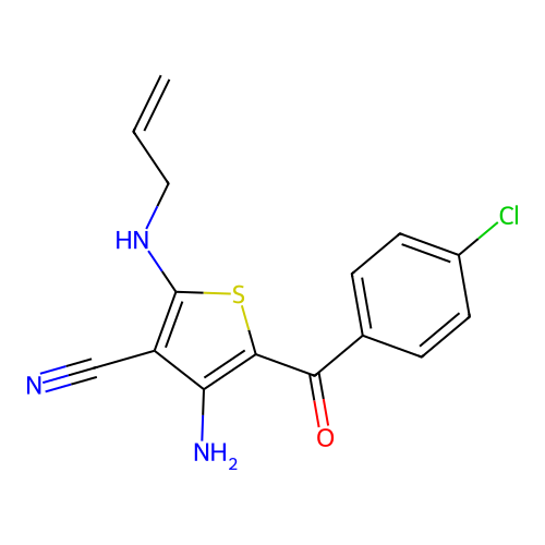 2-(Allylamino)-4-amino-5-(4-chlorobenzoyl)thiophene-3-carbonitrile structure