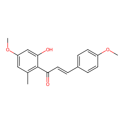 (E)-1-(2-hydroxy-4-methoxy-6-methylphenyl)-3-(4-methoxyphenyl)prop-2-en-1-one structure