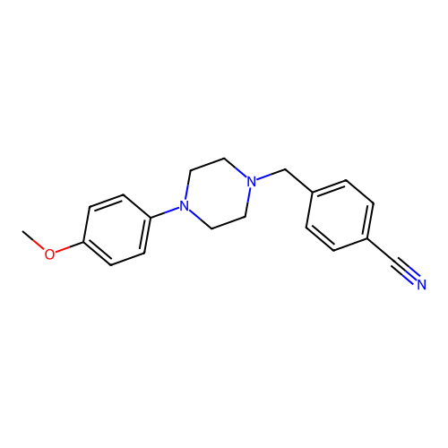 4-[[4-(4-Methoxyphenyl)-1-piperazinyl]methyl]benzonitrile structure