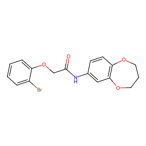 2-(2-bromophenoxy)-N-(3,4-dihydro-2H-1,5-benzodioxepin-7-yl)acetamide structure