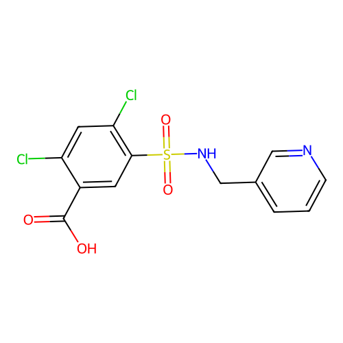 2,4-Dichloro-5-(((pyridin-3-yl)methyl)sulfamoyl)benzoic acid structure