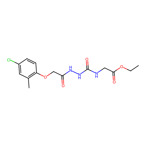 Ethyl 2-({[2-(4-chloro-2-methylphenoxy)acetohydrazido]carbonyl}amino)acetate structure