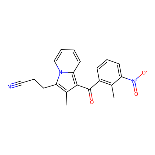 3-(2-Methyl-1-(2-methyl-3-nitrobenzoyl)indolizin-3-yl)propanenitrile structure