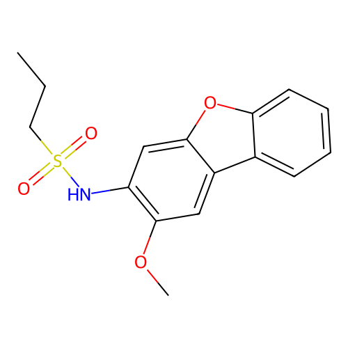 N-(2-methoxydibenzofuran-3-yl)propane-1-sulfonamide structure
