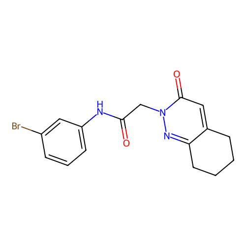 N-(3-bromophenyl)-2-(3-oxo-2,3,5,6,7,8-hexahydrocinnolin-2-yl)acetamide structure