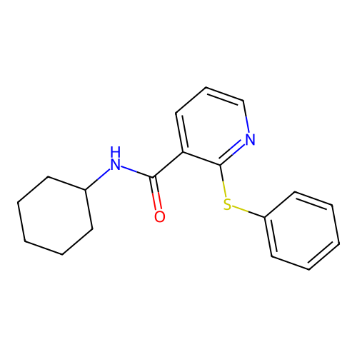 N-cyclohexyl-2-phenylsulfanylpyridine-3-carboxamide structure