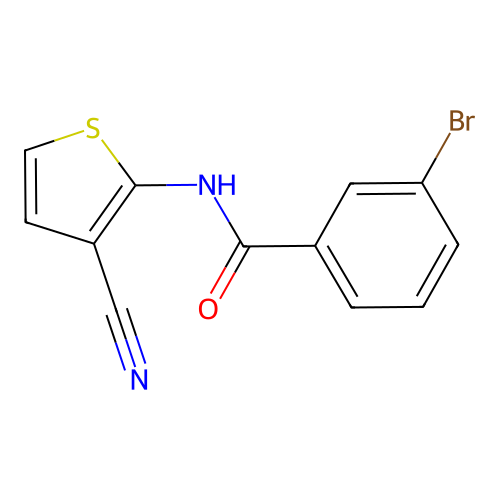 3-bromo-N-(3-cyanothiophen-2-yl)benzamide structure