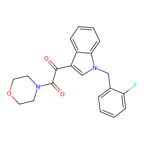 1-[1-[(2-Fluorophenyl)methyl]indol-3-yl]-2-morpholin-4-ylethane-1,2-dione structure