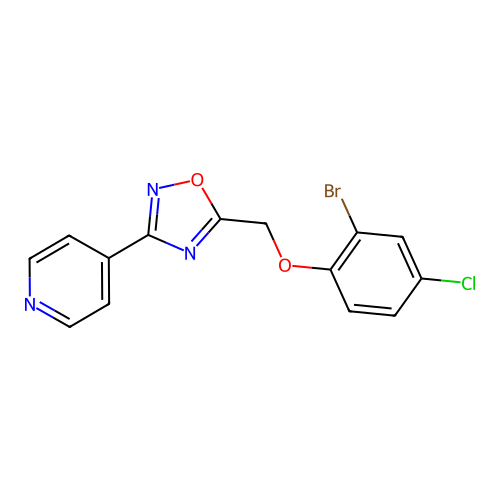 5-[(2-Bromo-4-chlorophenoxy)methyl]-3-pyridin-4-yl-1,2,4-oxadiazole structure