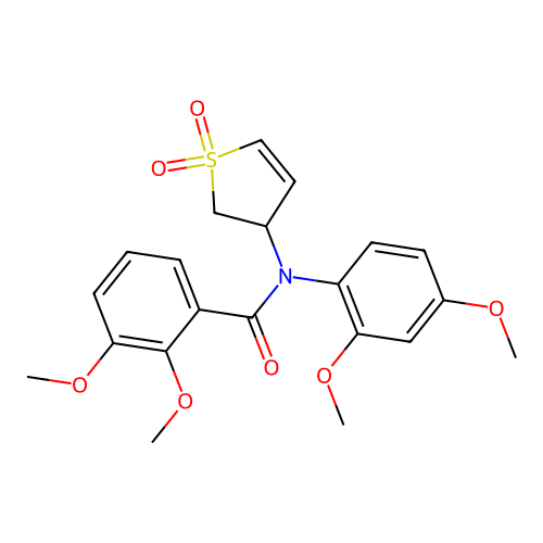 N-(2,4-dimethoxyphenyl)-N-(1,1-dioxido-2,3-dihydrothien-3-yl)-2,3-dimethoxybenzamide structure