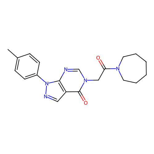 5-[2-(1-Azepanyl)-2-oxoethyl]-1-(4-methylphenyl)-4-pyrazolo[3,4-d]pyrimidinone structure