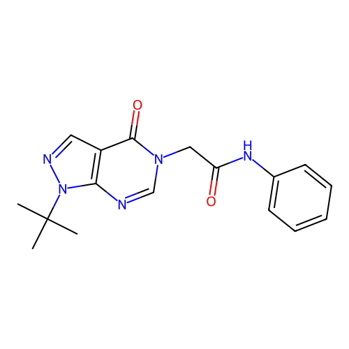 2-(1-tert-butyl-4-oxopyrazolo[3,4-d]pyrimidin-5-yl)-N-phenylacetamide structure