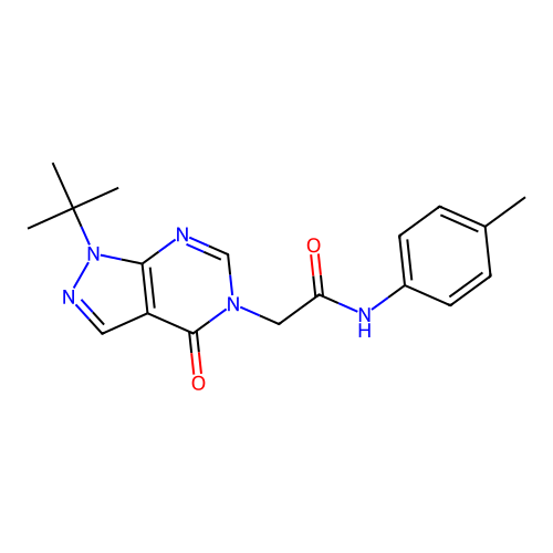 2-(1-tert-butyl-4-oxopyrazolo[3,4-d]pyrimidin-5-yl)-N-(4-methylphenyl)acetamide structure