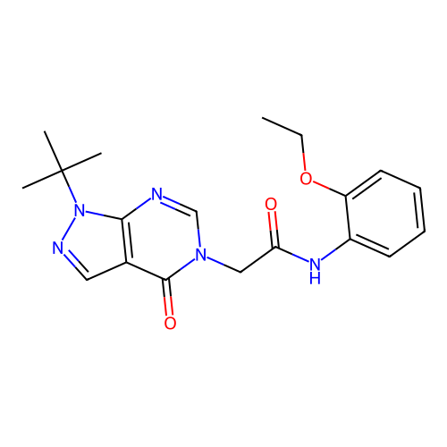 2-(1-tert-butyl-4-oxopyrazolo[3,4-d]pyrimidin-5-yl)-N-(2-ethoxyphenyl)acetamide structure