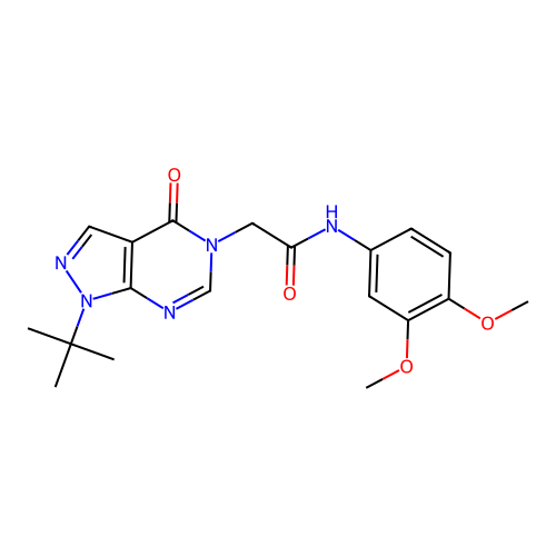 2-(1-(tert-butyl)-4-oxo-1H-pyrazolo[3,4-d]pyrimidin-5(4H)-yl)-N-(3,4-dimethoxyphenyl)acetamide structure