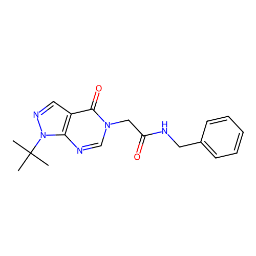 N-benzyl-2-(1-(tert-butyl)-4-oxo-1H-pyrazolo[3,4-d]pyrimidin-5(4H)-yl)acetamide structure