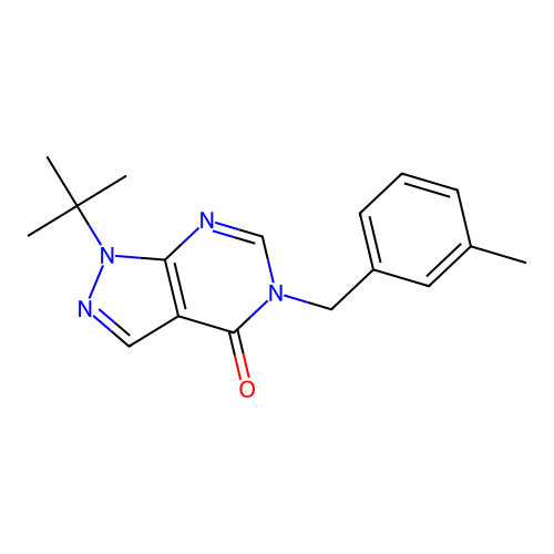 1-(tert-butyl)-5-(3-methylbenzyl)-1H-pyrazolo[3,4-d]pyrimidin-4(5H)-one structure